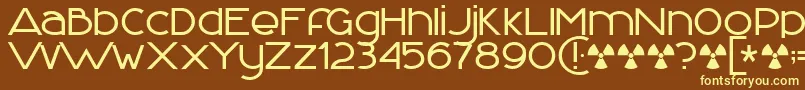 FontlogicNormal-Schriftart – Gelbe Schriften auf braunem Hintergrund