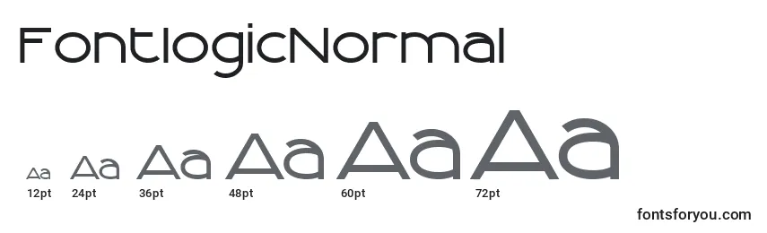 Размеры шрифта FontlogicNormal