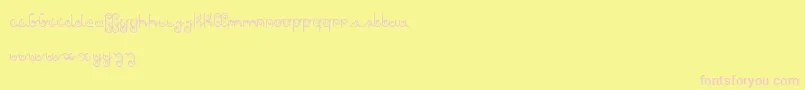 AgainDker-fontti – vaaleanpunaiset fontit keltaisella taustalla