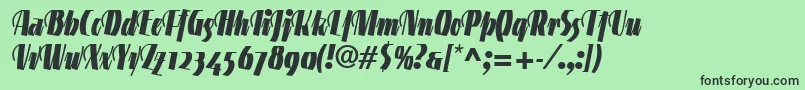 LinotypegneisenauetteBlkalt-Schriftart – Schwarze Schriften auf grünem Hintergrund