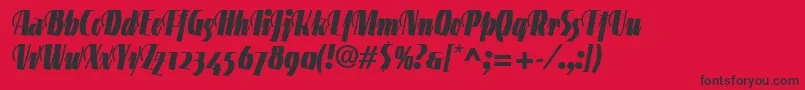 LinotypegneisenauetteBlkalt-Schriftart – Schwarze Schriften auf rotem Hintergrund