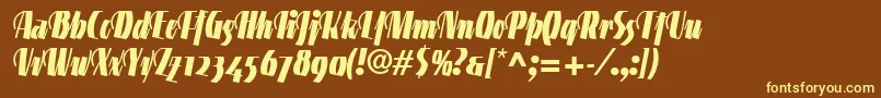 LinotypegneisenauetteBlkalt-fontti – keltaiset fontit ruskealla taustalla