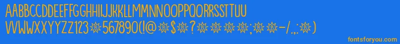 DkBintang Font – Orange Fonts on Blue Background