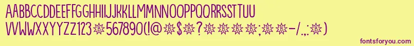 DkBintang Font – Purple Fonts on Yellow Background