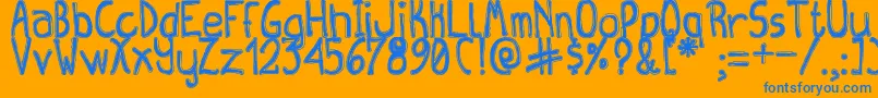 QueenDestroyTfb Font – Blue Fonts on Orange Background