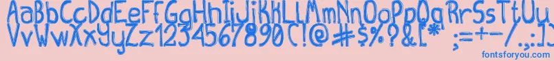 QueenDestroyTfb Font – Blue Fonts on Pink Background