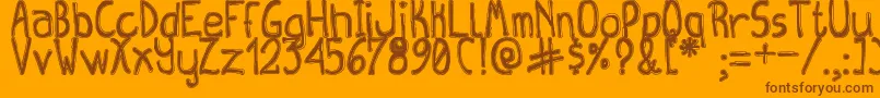 QueenDestroyTfb Font – Brown Fonts on Orange Background