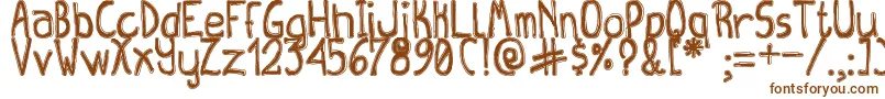 Шрифт QueenDestroyTfb – коричневые шрифты на белом фоне