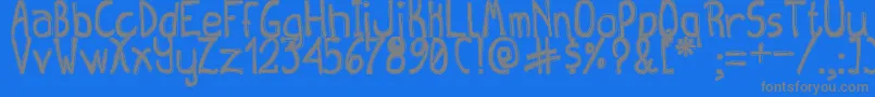 QueenDestroyTfb Font – Gray Fonts on Blue Background