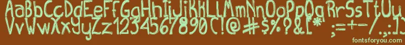 QueenDestroyTfb Font – Green Fonts on Brown Background
