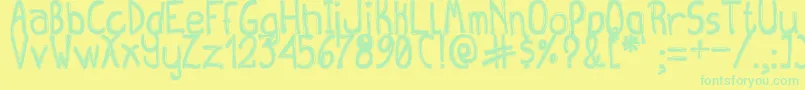 QueenDestroyTfb Font – Green Fonts on Yellow Background