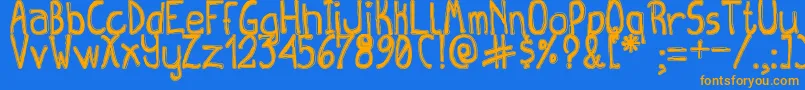 QueenDestroyTfb Font – Orange Fonts on Blue Background