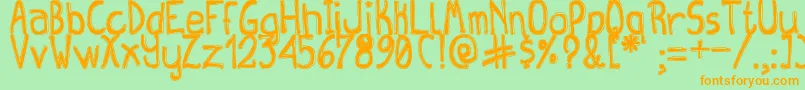 QueenDestroyTfb Font – Orange Fonts on Green Background