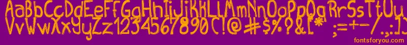 QueenDestroyTfb Font – Orange Fonts on Purple Background