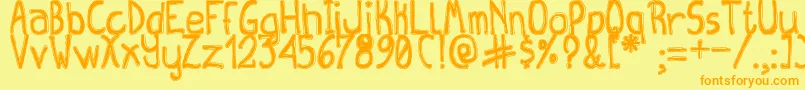 QueenDestroyTfb Font – Orange Fonts on Yellow Background