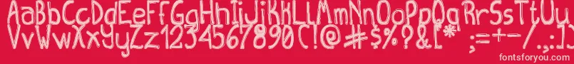 QueenDestroyTfb-Schriftart – Rosa Schriften auf rotem Hintergrund