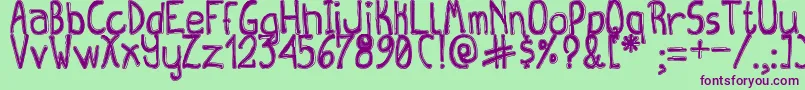 QueenDestroyTfb Font – Purple Fonts on Green Background
