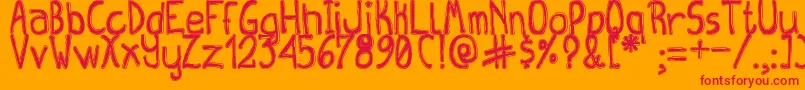 QueenDestroyTfb Font – Red Fonts on Orange Background