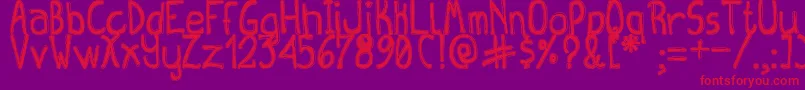 QueenDestroyTfb Font – Red Fonts on Purple Background