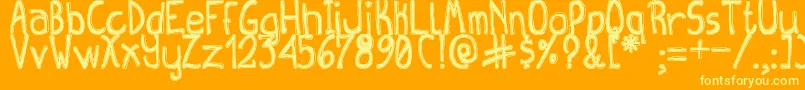 QueenDestroyTfb Font – Yellow Fonts on Orange Background