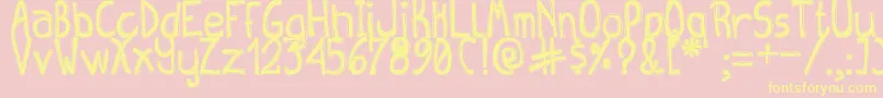 QueenDestroyTfb Font – Yellow Fonts on Pink Background