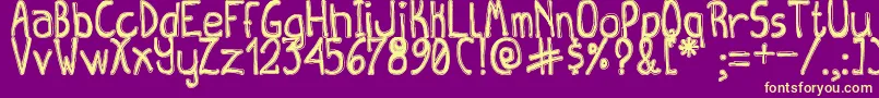 QueenDestroyTfb Font – Yellow Fonts on Purple Background