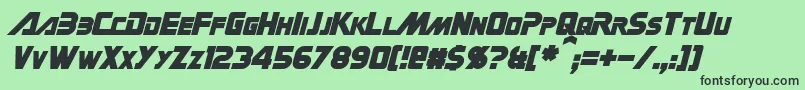 GinRaiItalic Font – Black Fonts on Green Background