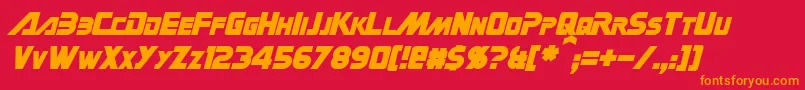 GinRaiItalic Font – Orange Fonts on Red Background