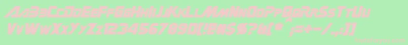 GinRaiItalic Font – Pink Fonts on Green Background