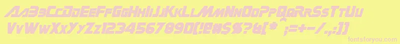 GinRaiItalic Font – Pink Fonts on Yellow Background