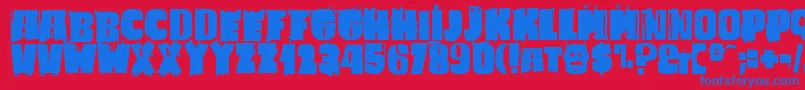 Шрифт BadCaligula – синие шрифты на красном фоне