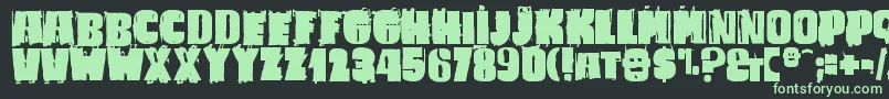 フォントBadCaligula – 黒い背景に緑の文字