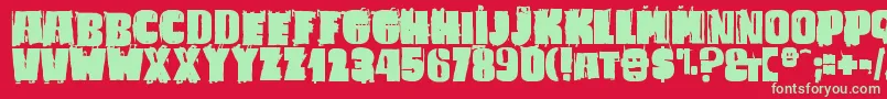 BadCaligula Font – Green Fonts on Red Background