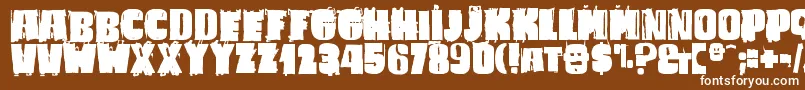 BadCaligula Font – White Fonts on Brown Background