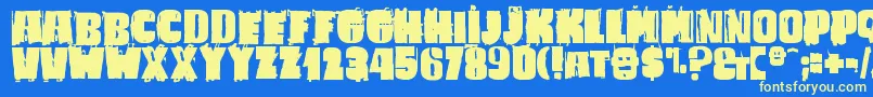More about BadCaligula Font BadCaligula Font – Yellow Fonts on Blue Background