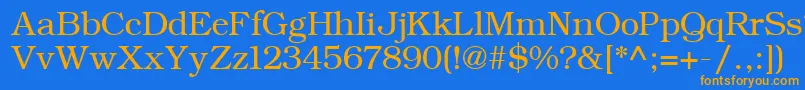 フォントErBukinistKoi8 – オレンジ色の文字が青い背景にあります。