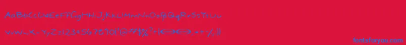 フォントDael ffy – 赤い背景に青い文字