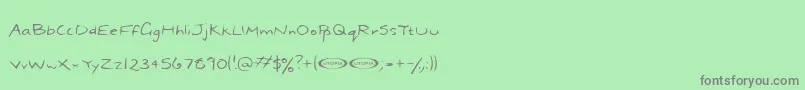 フォントDael ffy – 緑の背景に灰色の文字