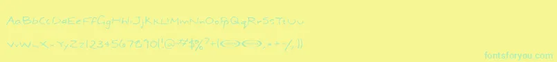 Шрифт Dael ffy – зелёные шрифты на жёлтом фоне