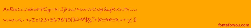 Dael ffy Font – Red Fonts on Orange Background