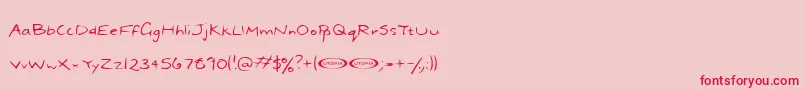 Dael ffy-Schriftart – Rote Schriften auf rosa Hintergrund