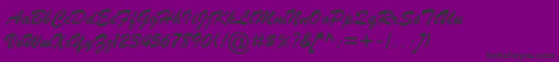フォントBrushScriptMtItalic – 紫の背景に黒い文字