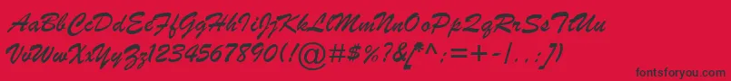 BrushScriptMtItalic Font – Black Fonts on Red Background