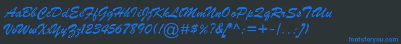 BrushScriptMtItalic Font – Blue Fonts on Black Background