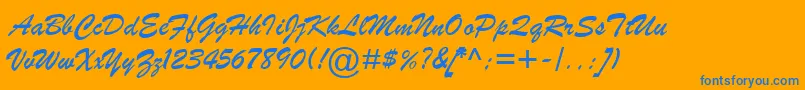 BrushScriptMtItalic Font – Blue Fonts on Orange Background