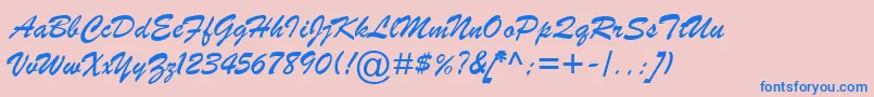 BrushScriptMtItalic Font – Blue Fonts on Pink Background