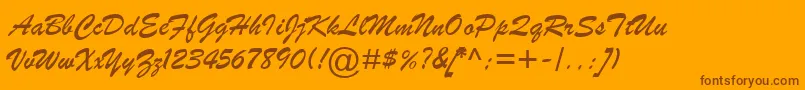 BrushScriptMtItalic Font – Brown Fonts on Orange Background