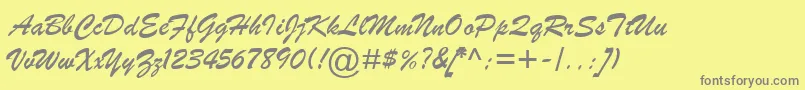 BrushScriptMtItalic Font – Gray Fonts on Yellow Background