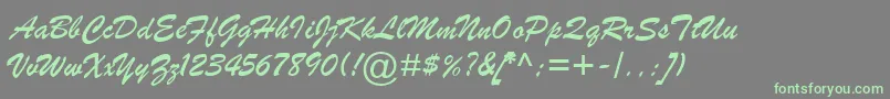 BrushScriptMtItalic Font – Green Fonts on Gray Background