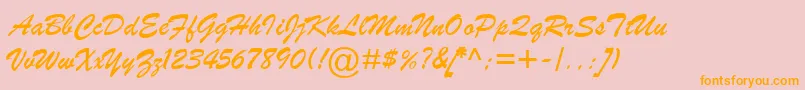 BrushScriptMtItalic Font – Orange Fonts on Pink Background